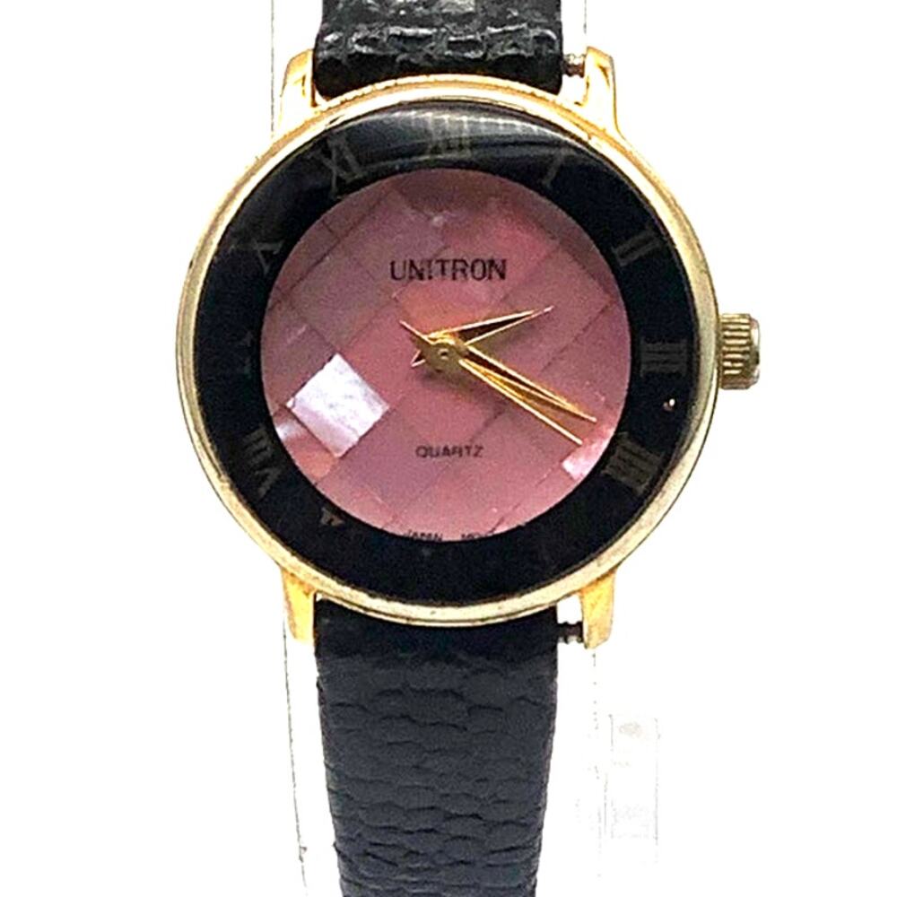 Vintage Unitron Quartz Watch Two-Tone Pink Dial